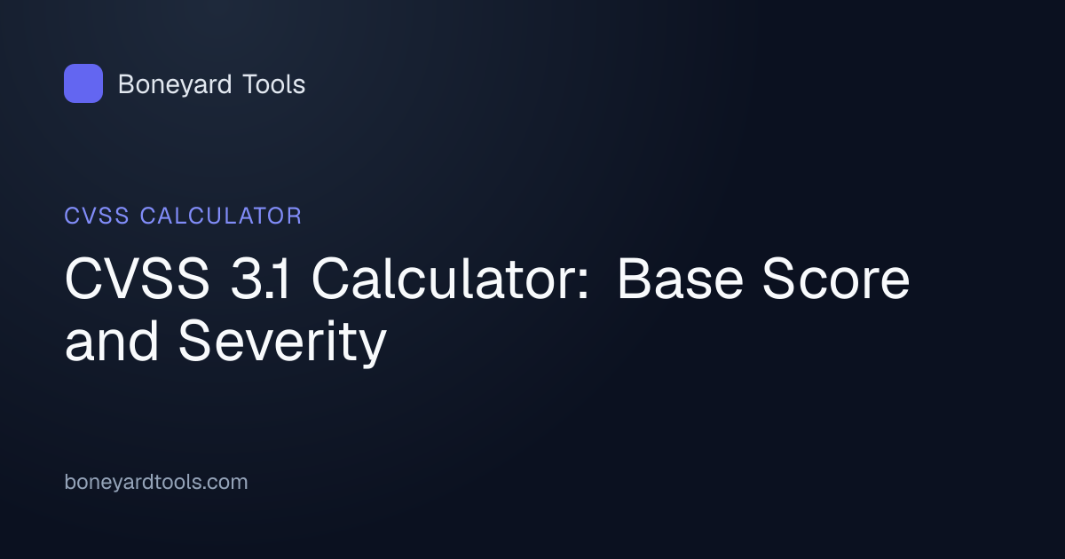 CVSS 3.1 Calculator: Base Score and Severity