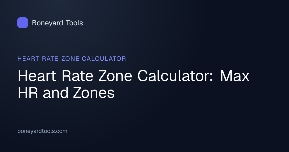 Heart Rate Zone Calculator: Max HR and Zones