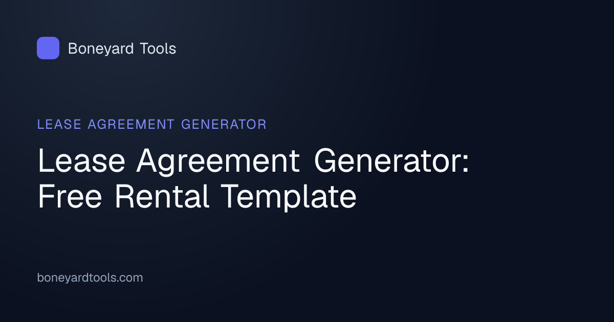 Lease Agreement Generator: Free Rental Template